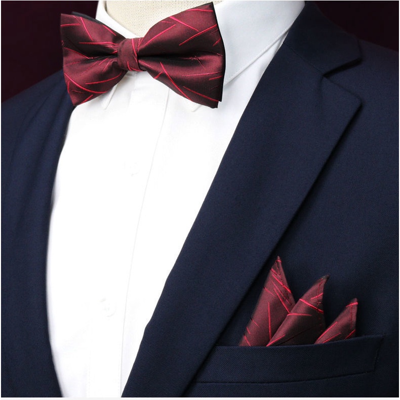 Bộ Cà Vạt + Khăn Tay + Nơ Phong Cách Hàn Quốc Lịch Lãm Cho Chú Rể