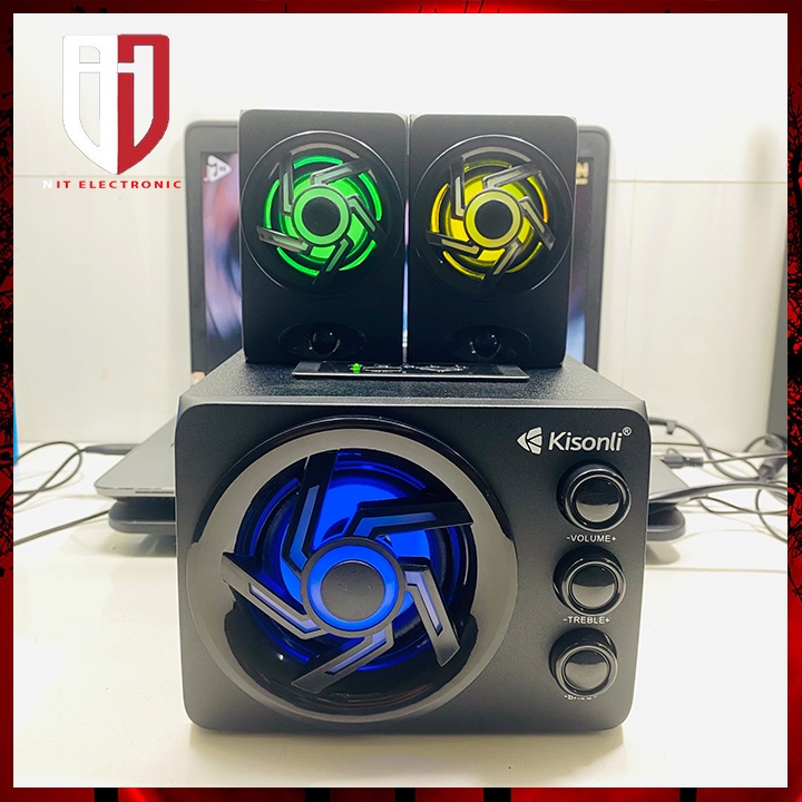 Loa máy tính bluetooth để bàn có dây KISONLI TM-8000A loa vi tính lED RGB gaming