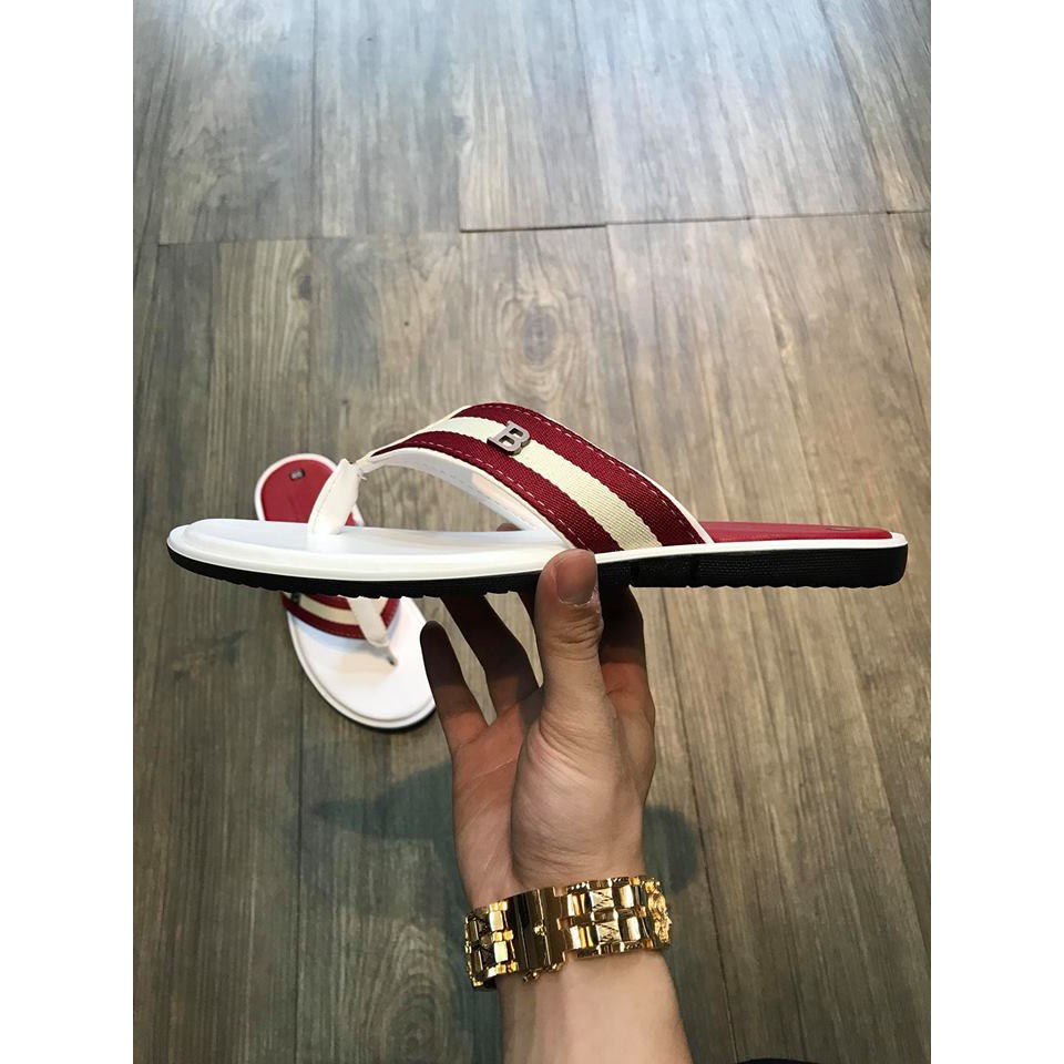 DÉP BALLY SWITZRLAND TRẮNG VIỀN ĐỎ