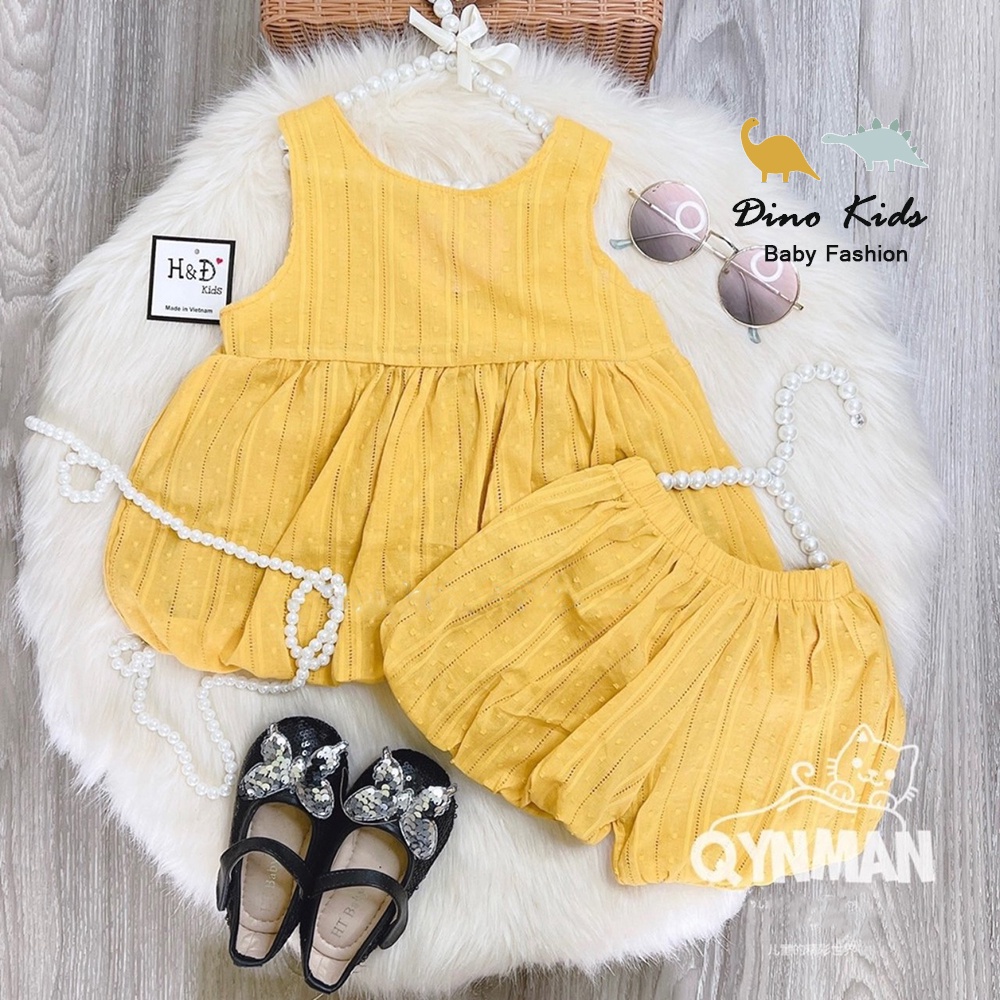 Bộ ba lỗ mùa hè bé gái, bộ sát nách chất thô boy 4 màu quần bồng mát mẻ cho bé