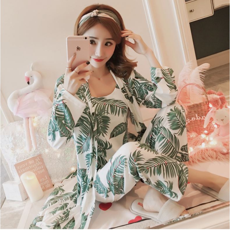 (Kèm áo choàng) Bộ đồ ngủ hoa rừng - Pyjama Pijama- DN046
