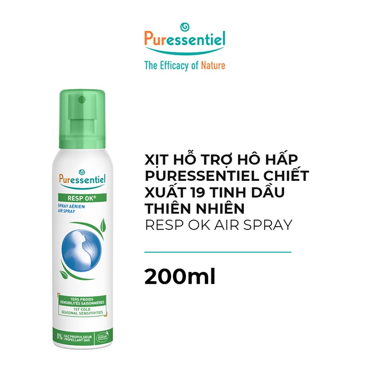 Xịt khử khuẩn không khí và hỗ trợ hô hấp Puressentiel chiết xuất 19 tinh dầu thiên nhiên 200ML