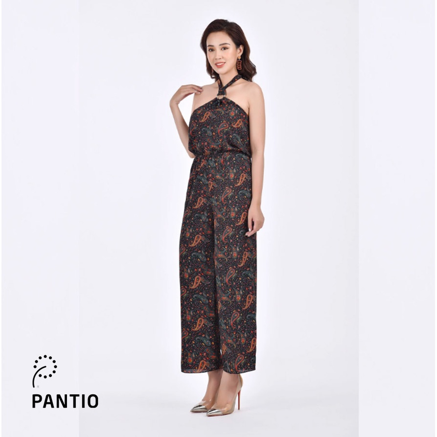 FJS3114 - Jumpsuit hở vai ống suông hoạ tiết độc đáo - PANTIO