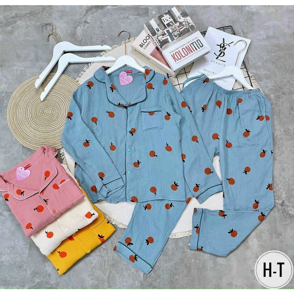 Bộ ngủ nữ Freeship Bộ đồ ngủ nữ vải xô Muslin loại 1 nhiều họa tiết xinh xẻo đủ màu, mặc vừa ấm vừa đẹp đang rất hot!!!