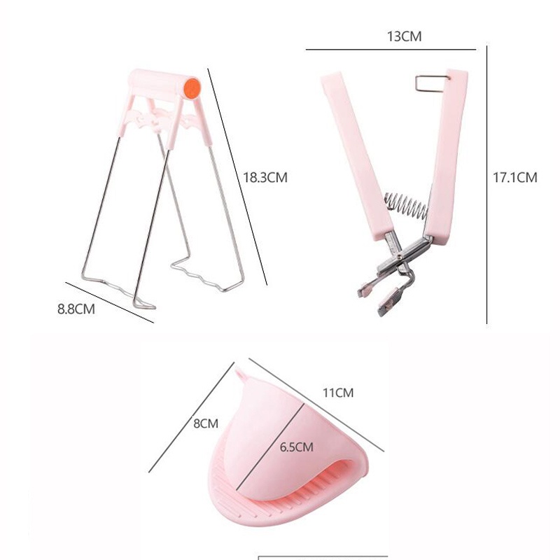 Kẹp Gắp Chén Dĩa Bằng Thép Không Gỉ Cách Nhiệt Chống Trượt Chống Bỏng Thiết Kế Tiện Dụng