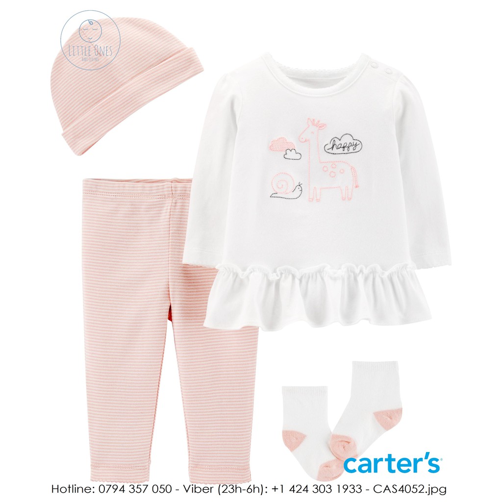 SET BỘ SƠ SINH BÉ GÁI Carter's nhập Mỹ - Giraffe