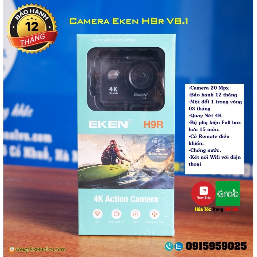 [Mã 1511ELSALE hoàn 7% đơn 300K] Eken H9R- Camera Eken H9R Chính Hãng- Ver 8.1 (New)