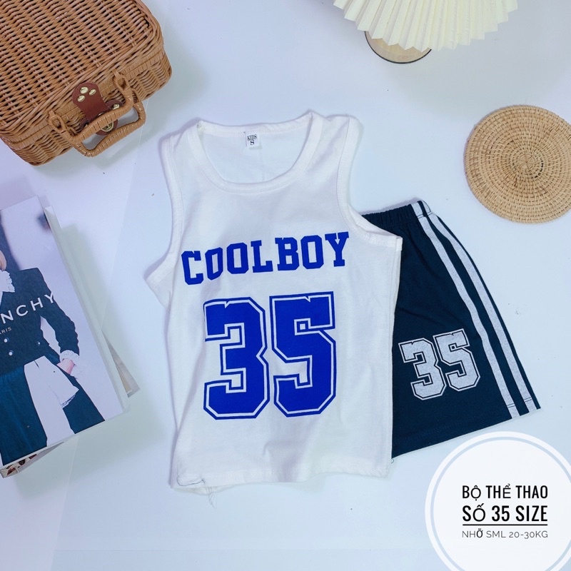 [4-12 tuổi] B8325 Bộ cotton cho bé trai số 35 dành cho bé từ 20-35kg