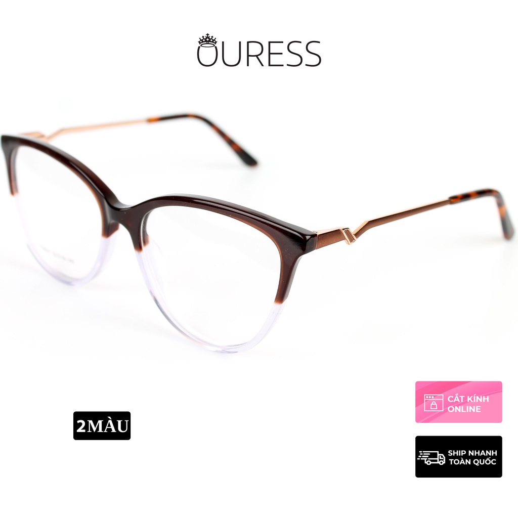 Gọng kính nhựa acetate thời trang cao cấp dáng mắt mèo Ouress ac8027