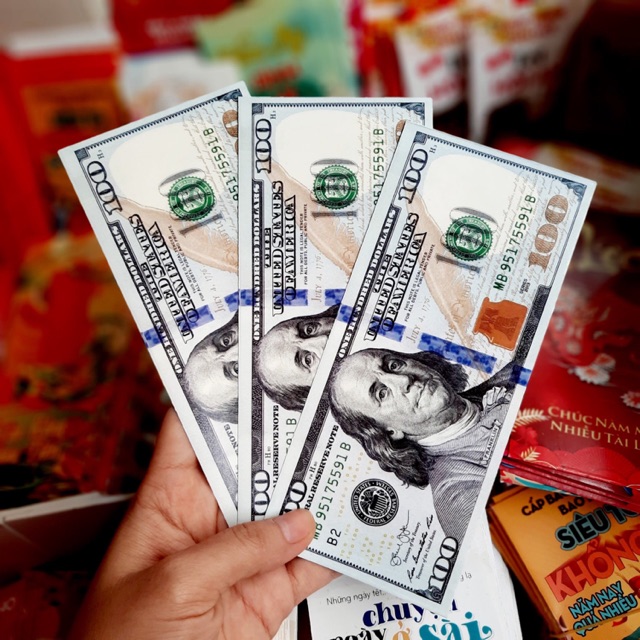 Lì xì in hình mệnh giá tiền USD