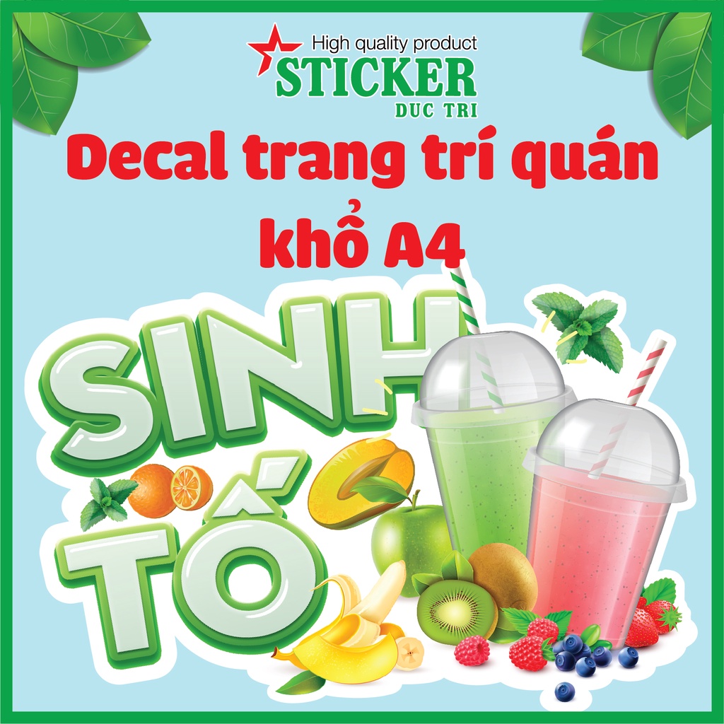 🔥 MIẾNG DÁN HÌNH Bánh Flan, Trà sữa, Sinh Tố, Cà Phê,Trà Chanh, Trà Tắc, Rau Má, Cam ép, Trà Đào, Trà Vải...