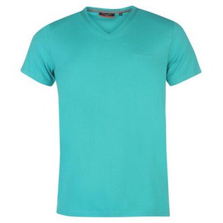 [100% cotton] Áo Thun nam không cổ Pierre Cardin Plain Polo Shirt Mens Cao Cấp (Xanh -  Size EU - UK)