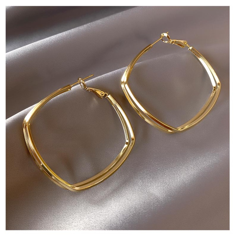 Khuyên Tai Hai Lớp Đơn Giản Cá Tính Theo Phong Cách Hàn Quốc