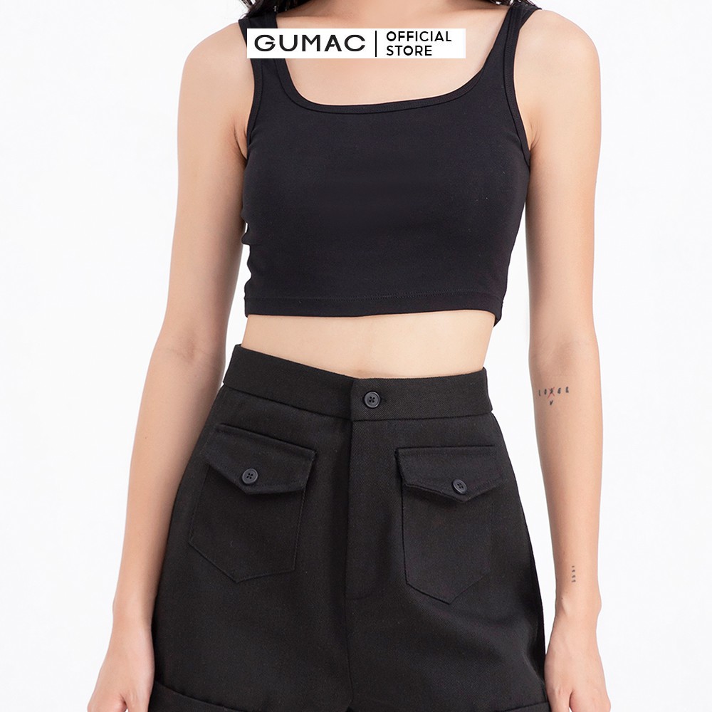 Quần short nữ 2 túi GUMAC màu đen năng động QB613 | BigBuy360 - bigbuy360.vn