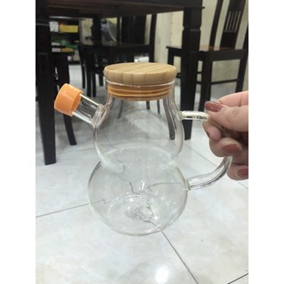 Bình rót thuỷ tinh nắp gỗ 600ml