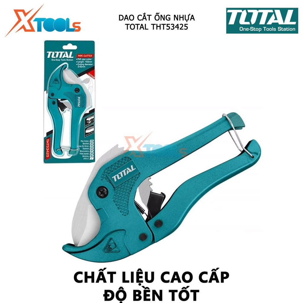 Dao cắt ống nhựa PVC TOTAL THT53425 | kéo cắt ống pvc Chiều dài 193mm, Đường kính cắt 3-42mm, thiết kế nhỏ gọn, trọng l