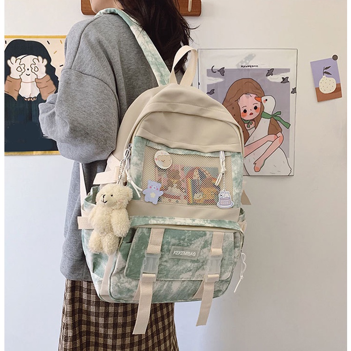 Balo học sinh cấp 2, cấp 3 thời trang bạn gái phong cách Hàn Quốc, chống nước size 41cm ( TẶNG KÈM PHỤ KIỆN ) BALO-567