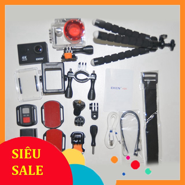 [SiêuRẻ] Camera thể thao, camera hành trình Eken H9R(có remote) version 8.1, bảo hành 12 tháng tặng filter đỏ và tripod  | BigBuy360 - bigbuy360.vn