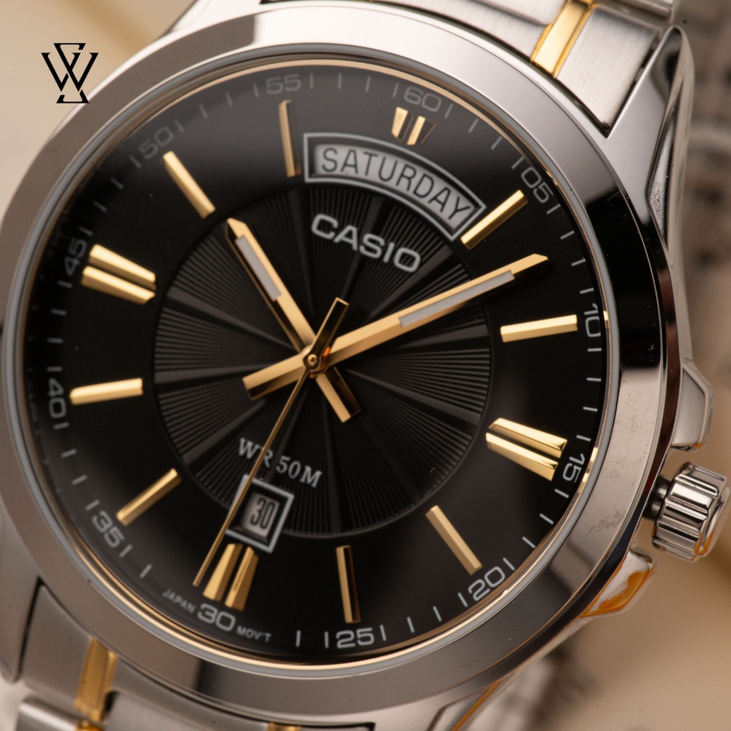 Đồng Hồ Quartz Nam Casio WATCHSTORE MTP-1381G-1AVDF Kính Khoáng 40mm, Độ Chống Nước 5ATM Dây Kim Loại, Vỏ Thép Không Gỉ