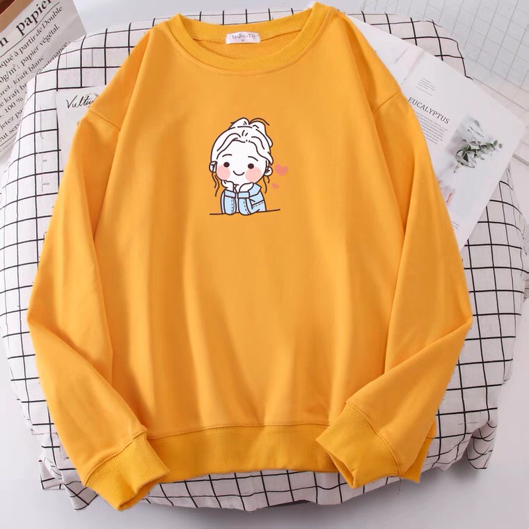 Áo Nỉ Cô gái búi tóc, Áo nỉ Unisex from rộng, Chất nỉ ấm mặc không xù, thiết kế phong cách - MODY