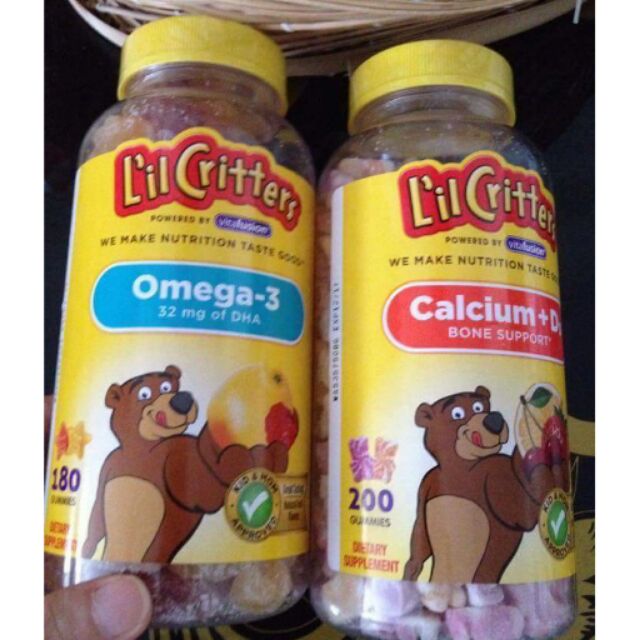 Kẹo dẻo gấu bổ sung omega-3 DHA Lil Critters (180 viên)