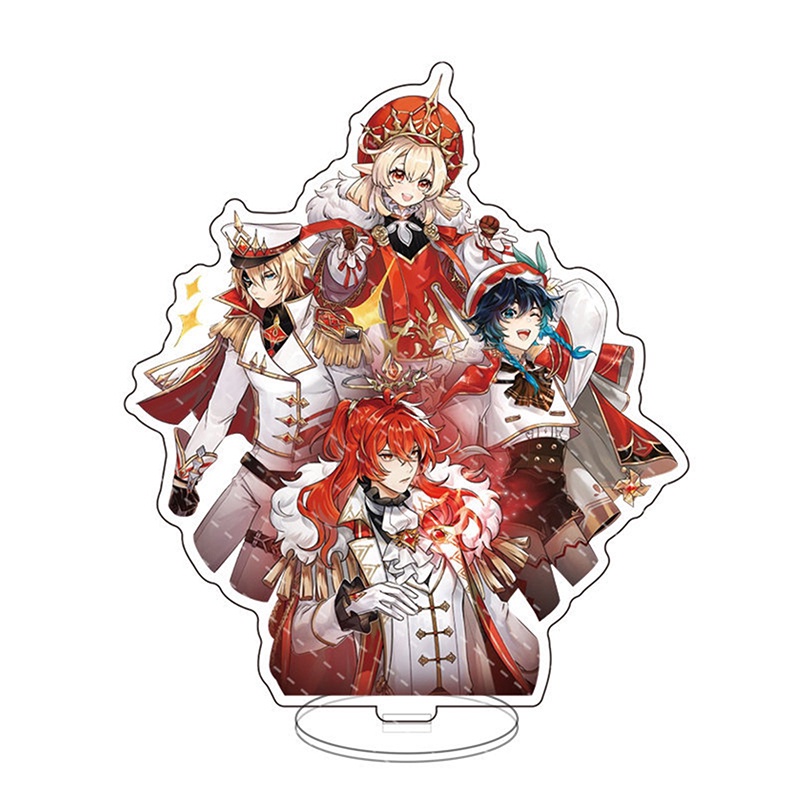 Mô Hình Hoa Genshin Va Chạm Đứng Acrylic Xiao Hutao Raiden Shogun Zhongli Trang Trí Bàn Làm Việc
