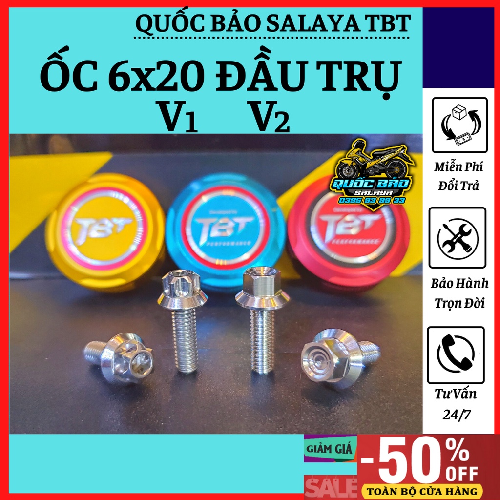 SALAYA TBT Ốc 6x20 đầu trụ mẫu v1 v2 lắp mang cá cùm công tắc satria sonic và nhiều vị trí trên xe