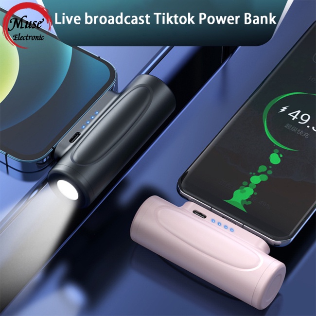 Pin Sạc Dự Phòng Mini 5000mah Không Dây Có Đèn Led Tiện Dụng