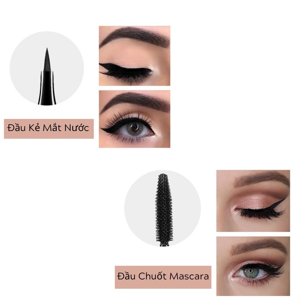 Mascara &amp; kẻ mắt 2N1 YANQINA Eye Charm thiết kế da báo nội địa trung - mascara JINT