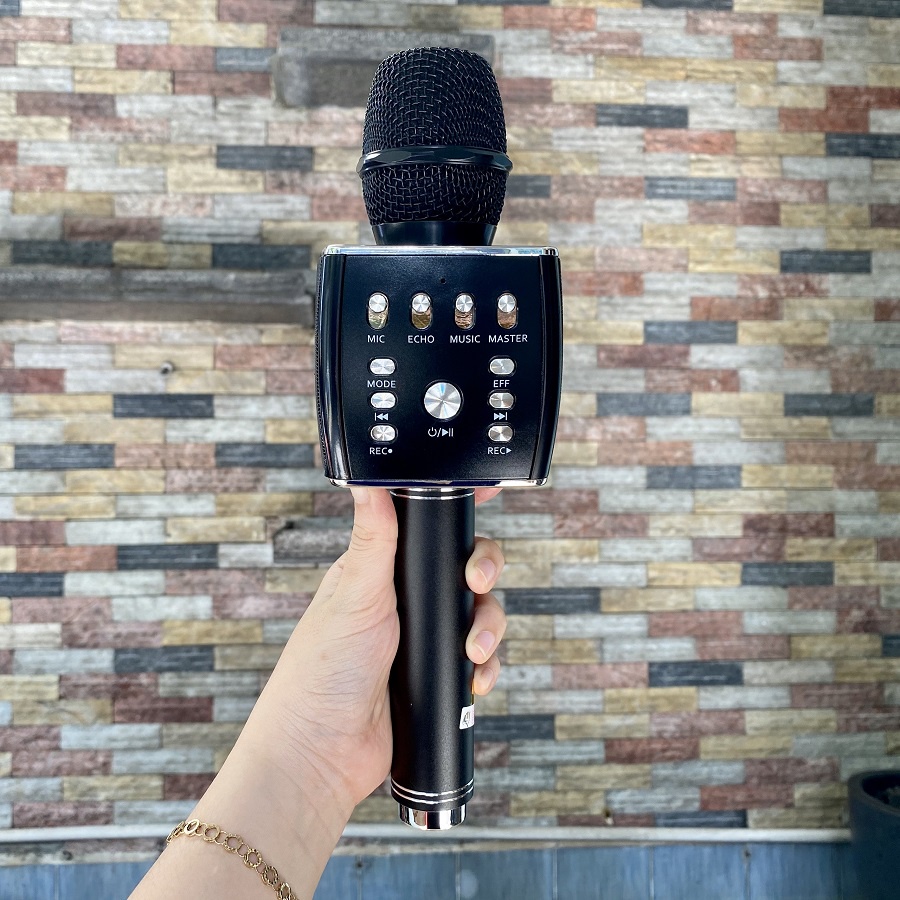 Micro karaoke YS93 cao cấp, Micro karaoke bluetooth không dây tích hợp loa bass, tres, Bảo hành 6 tháng