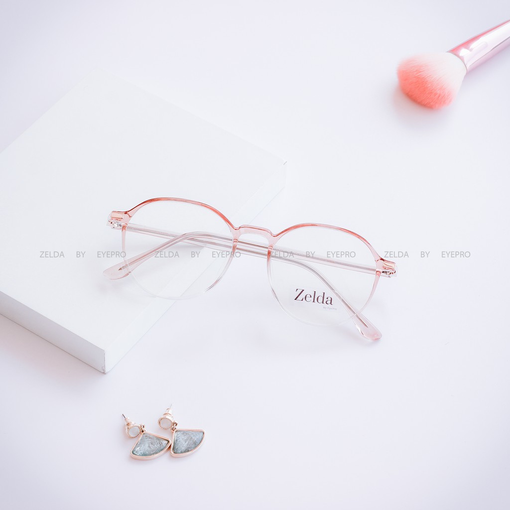 [LẮP SẴN CẬN]Gọng kính cận nữ, gọng cận nhựa dẻo cốt kim loại, mắt kính tròn Z8890G | BigBuy360 - bigbuy360.vn