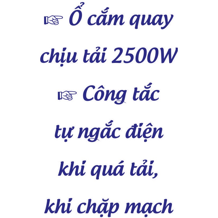 Ổ cắm điện VH dài 2 công tắc (3 mét) - VL