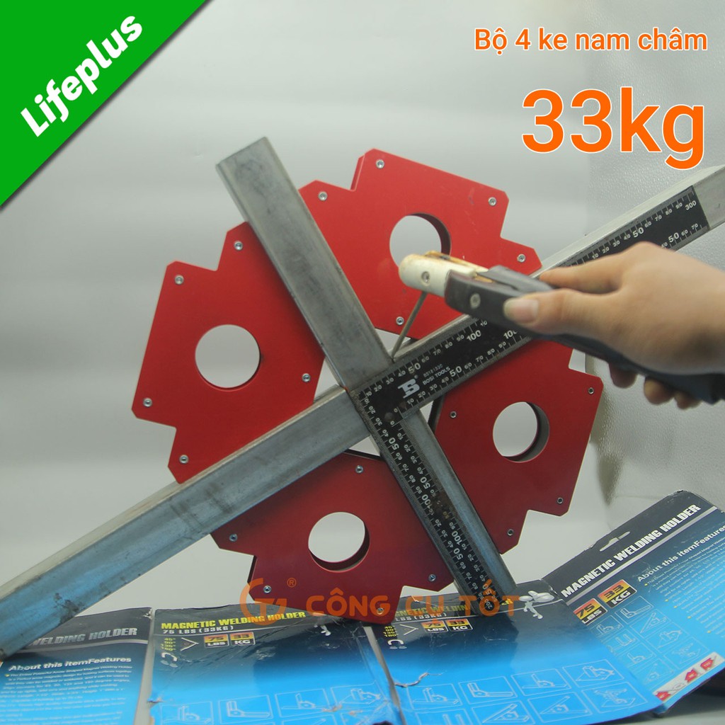 Bộ 4 Ke góc nam châm thợ hàn 75lbs lực hút 33kg