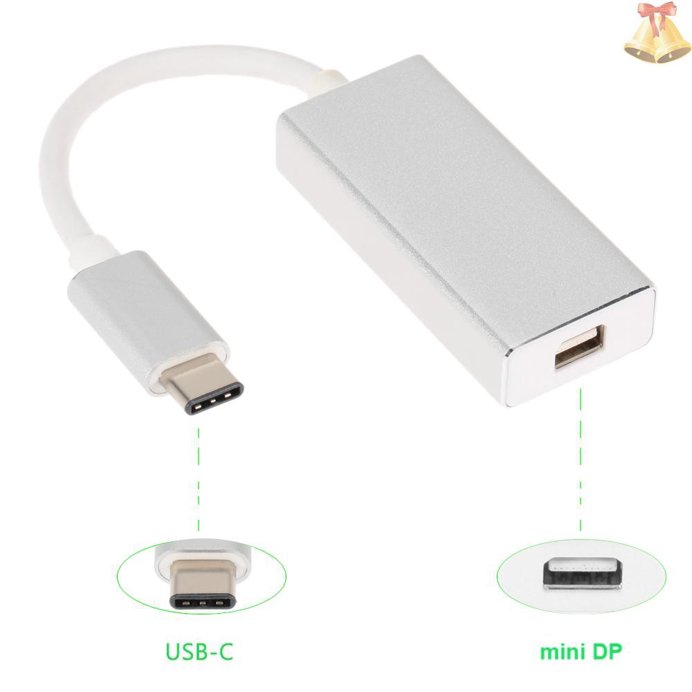 Adapter nối USB 3.1 Type-C với cổng màn hình MDP Mini DP 1080p HDTV cho MacBook 12" Google Chromebook Pixel