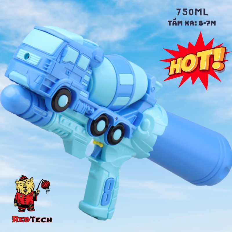 Súng bắn nước áp lực cỡ lớn hình xe bồn 750ml Redtech.