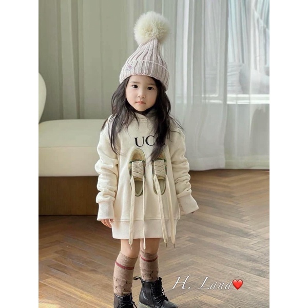 VÁY NỈ HODDIE DÂY 3D CHO BÉ