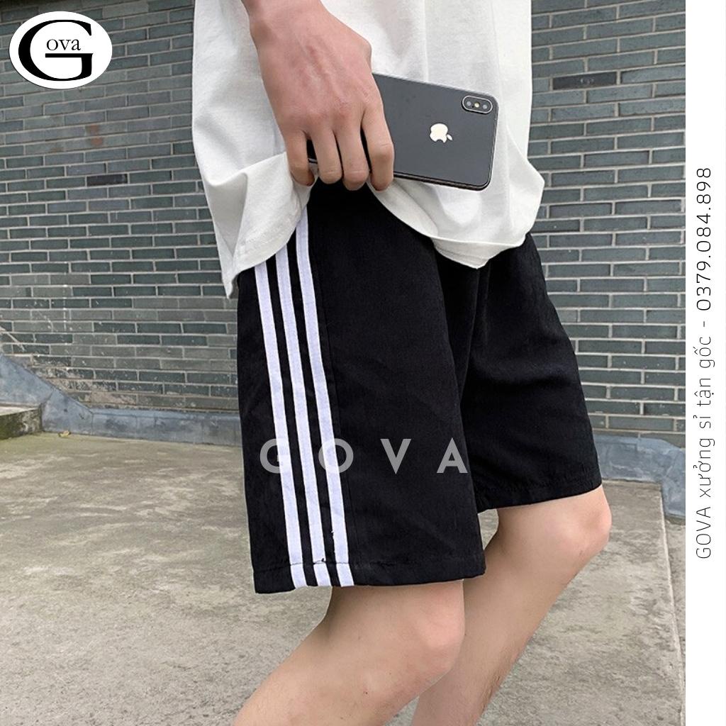 Quần Short 3 SỌC Nam Nữ Chất Nỉ Basic Thời Trang Ullzzang Form Rộng Unisex GOVA