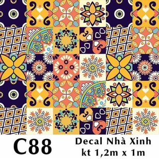 decal gạch bông dán bếp kích thước 20x20cm
