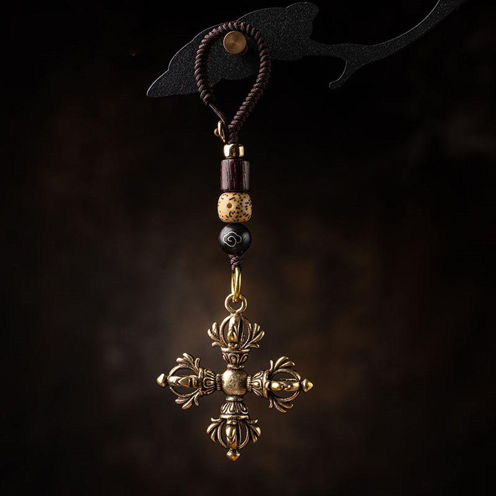 Harietta Móc Khóa Bằng Đồng Thau Hình Côn Trùng Phong Cách Phật Giáo Vintage