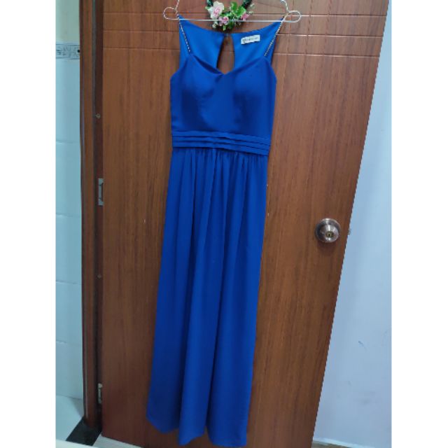 Thanh lý đầm đi tiệc siêu đẹp, size M, cho người 50kg đổ xuống mặc đẹp, màu xanh coban, dáng dài, mặc bao sang chảnh đẹp
