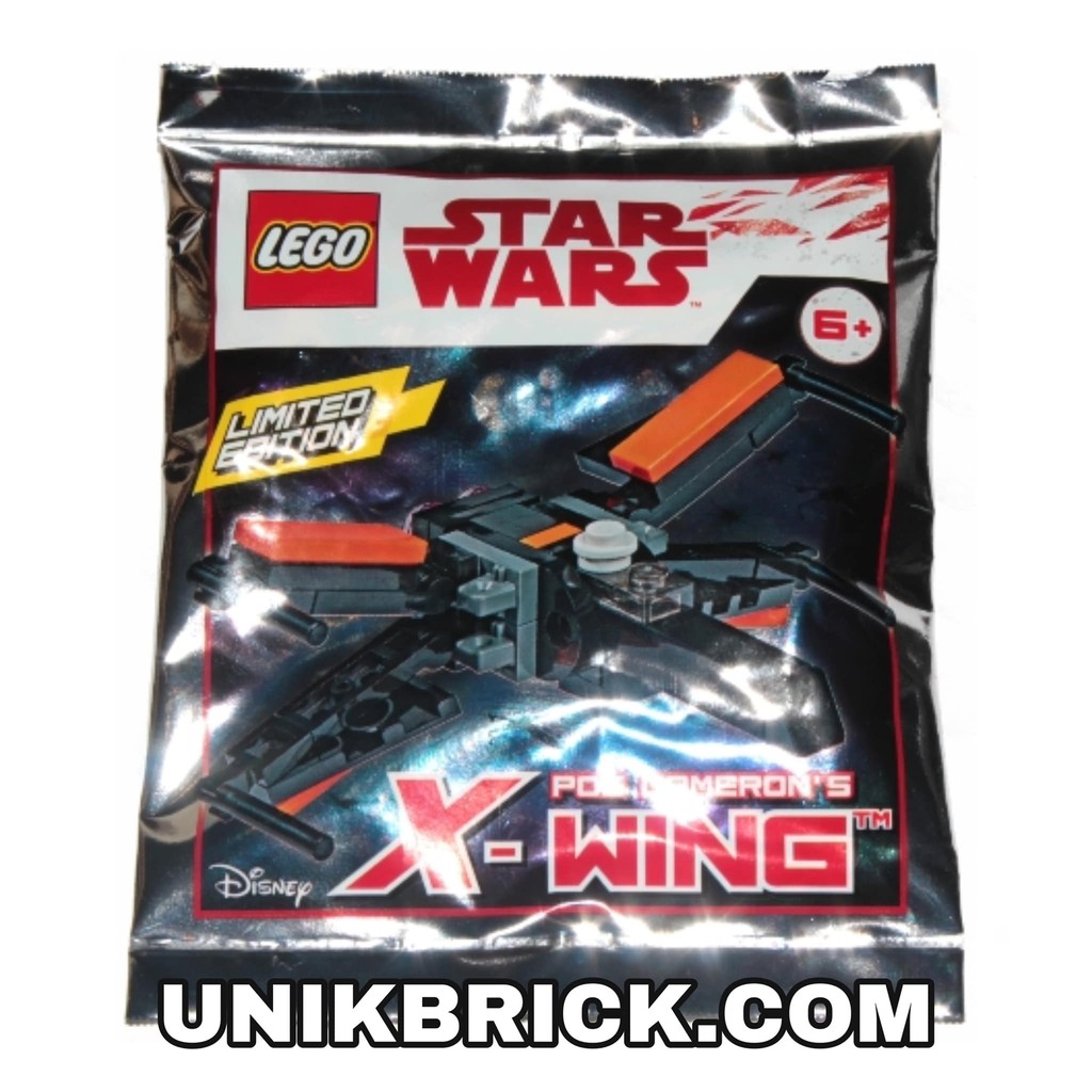 Lego UNIK BRICK Star Wars 911841 Poe Dameron's X Wing Foil Pack Polybag Túi máy bay X-Wing chính hãng như hình