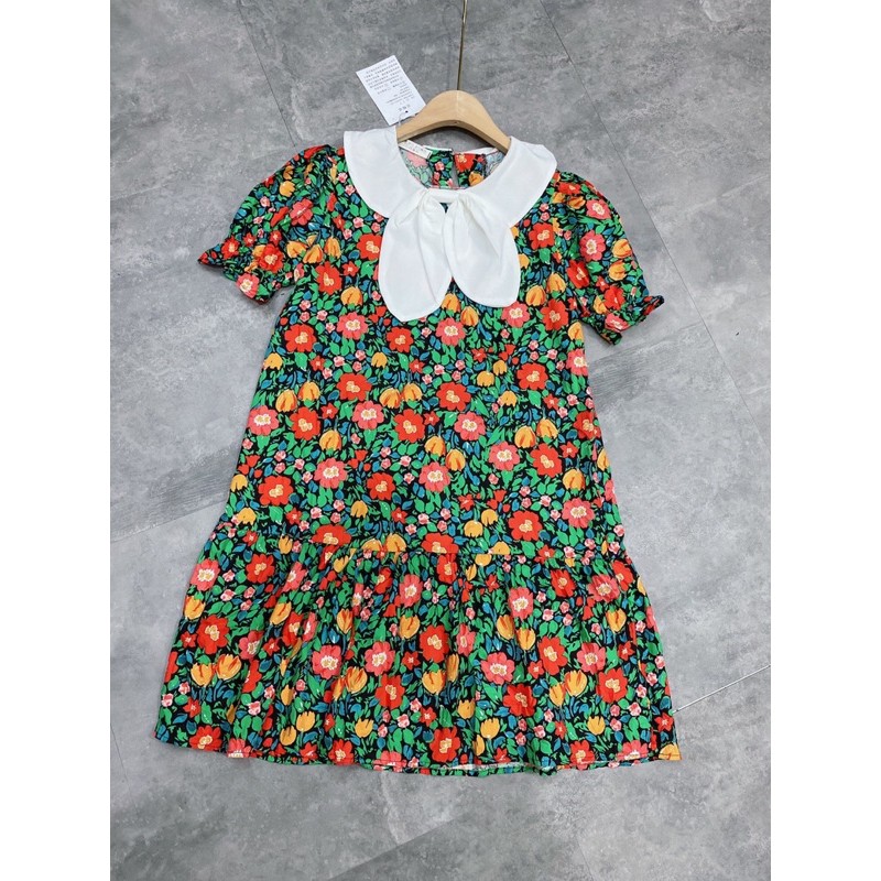 [Siêu Hot] Váy Hoa Đuôi Cá Cổ Nơ, Đầm Hoa Dáng Suông Tay Cộc Có Ảnh Thật Kèm Video | BigBuy360 - bigbuy360.vn