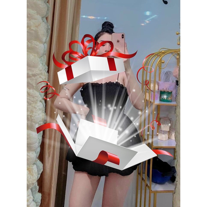 Set Đồ Bộ Mặt Nhà Áo 2 Dây Chất Đũi Xốp