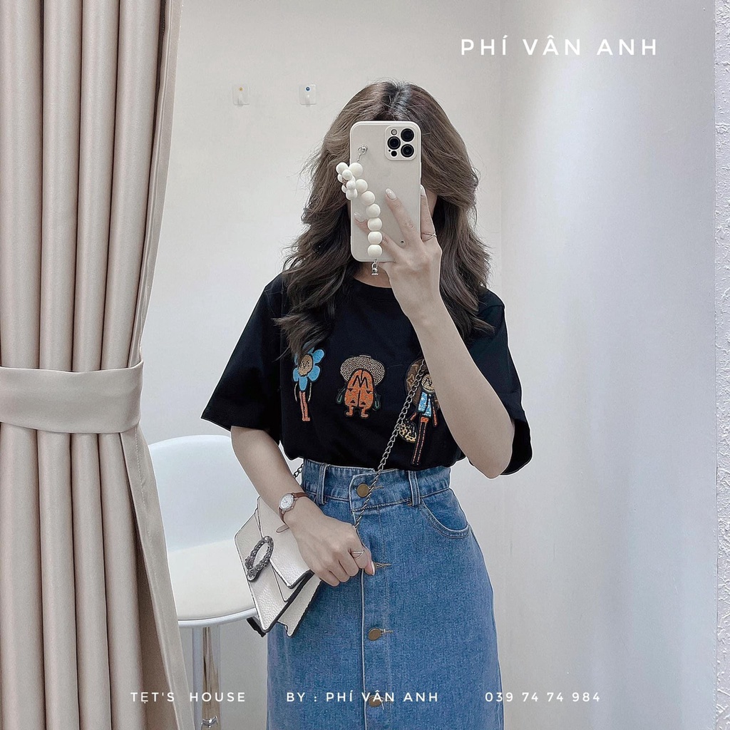 Áo thun PY tag hình thêu LV hàng Quảng Châu cao cấp chất cực đẹp