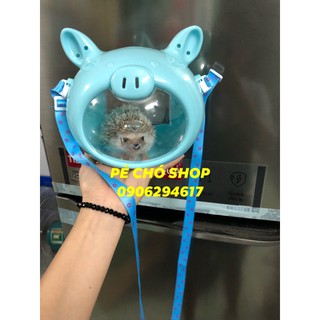 Lồng Mặt Heo du lịch cho thú cưng nhỏ chất liệu mika .