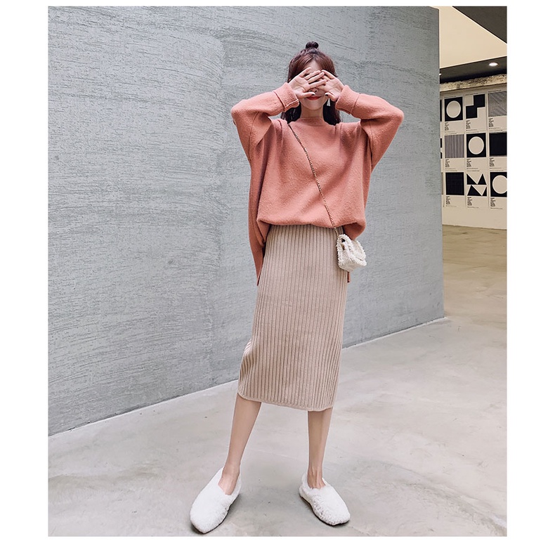 Chân váy len bút chì dáng dài phong cách hàn quốc có xẻ tà sau | BigBuy360 - bigbuy360.vn