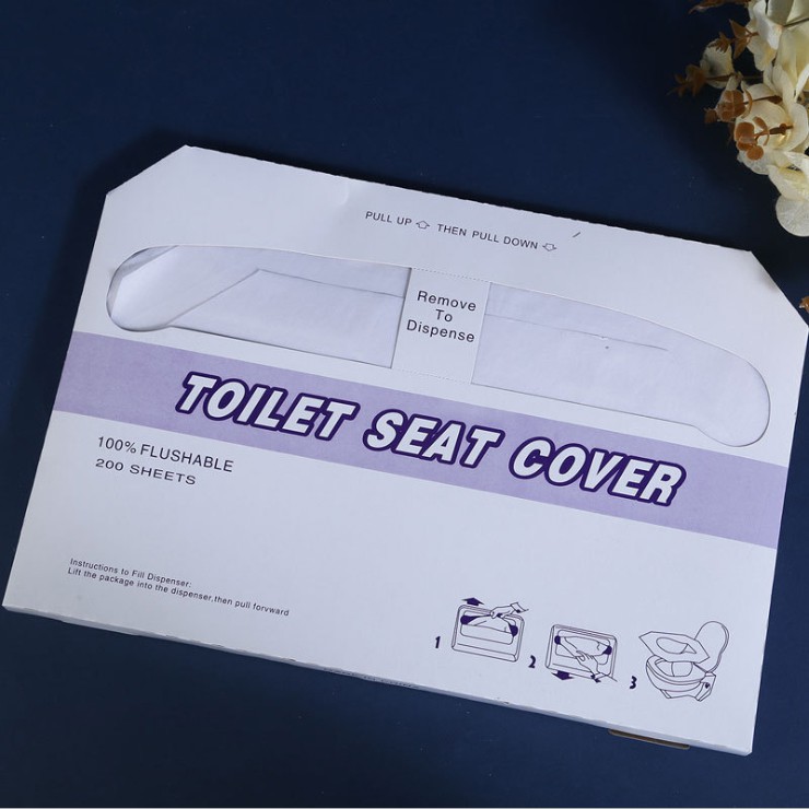Sét 200 miếng giấy lót bồn cầu tránh vi khuẩn khi dùng nhà vệ sinh chung dùng 1 lần