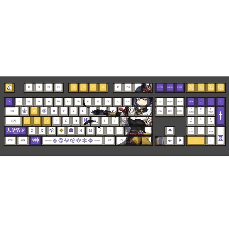 Kujo Sara Keycap Genshin Impact Keycap Hồ sơ OEM PBT Thuốc nhuộm thăng hoa Bàn phím cơ học Keycap Anime Cá nhân hóa Keycap 108 phím