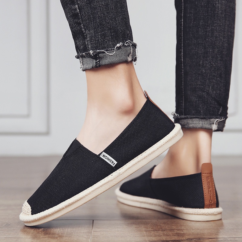 Slip on - Giày lười vải nam - Vải bố 3 màu đen, xám và trắng ngà - Mã SP 2905