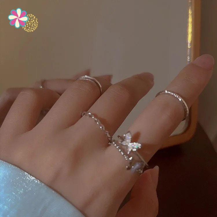 Nhẫn Hở Hình Bướm Phong Cách Hàn Quốc Thời Trang Cho Nữ